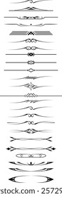 black and white set of delimiters for text, dividers