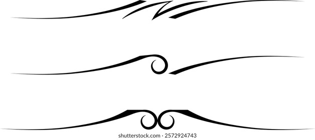 black and white set of delimiters for text, dividers