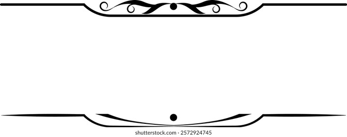 black and white set of delimiters for text, dividers