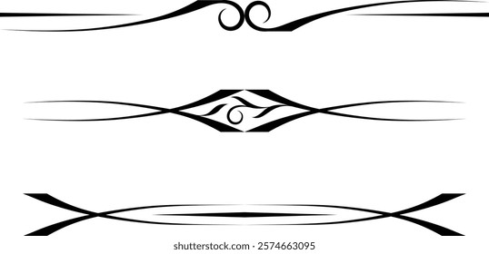 black and white set of delimiters for text, dividers