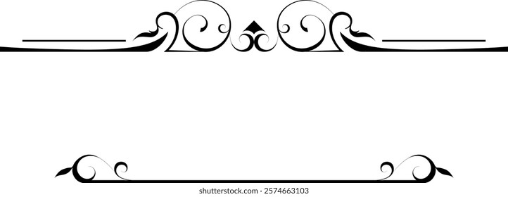 black and white set of delimiters for text, dividers