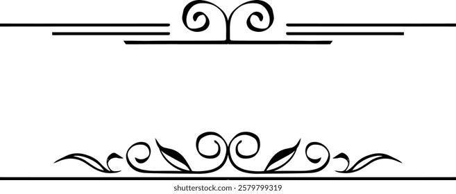 black and white set of delimiters for text, dividers