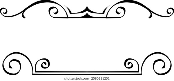 black and white set of delimiters for text, dividers