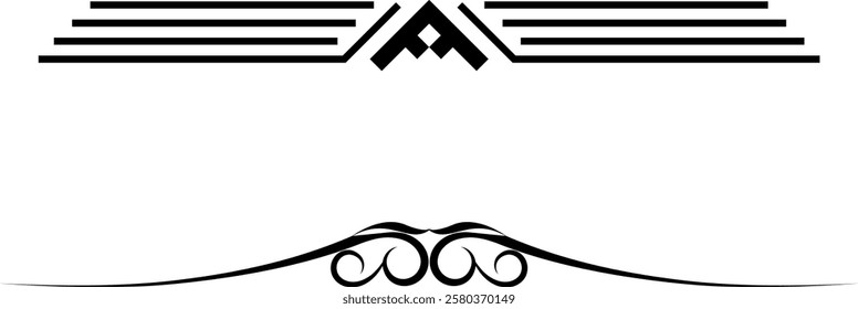 black and white set of delimiters for text, dividers
