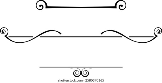 black and white set of delimiters for text, dividers
