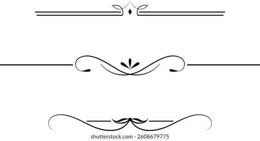 black and white set of delimiters for text, dividers