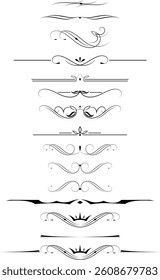 black and white set of delimiters for text, dividers