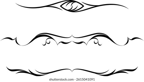 black and white set of delimiters for text, dividers