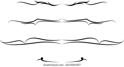 black and white set of delimiters for text, dividers