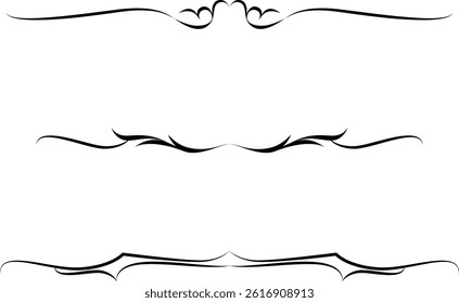 black and white set of delimiters for text, dividers