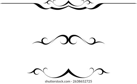 black and white set of delimiters for text, dividers