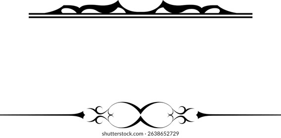 black and white set of delimiters for text, dividers