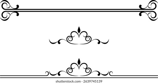 black and white set of delimiters for text, dividers