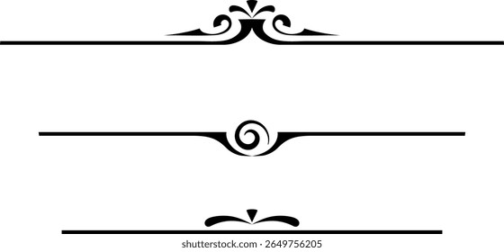 black and white set of delimiters for text, dividers