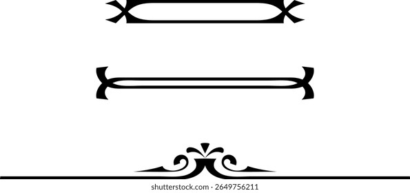 black and white set of delimiters for text, dividers