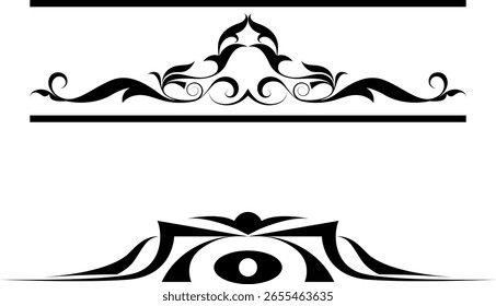 black and white set of delimiters for text, dividers