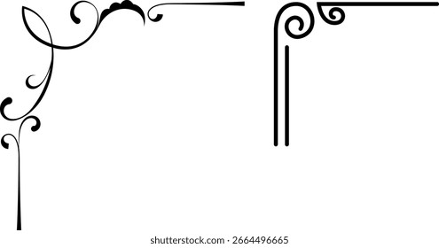 conjunto de delimitadores preto-e-branco para texto, divisores