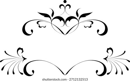 Conjunto de delimitadores en blanco y negro para texto, divisores