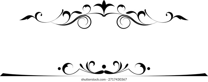 Conjunto de delimitadores en blanco y negro para texto, divisores