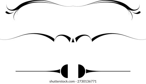 Conjunto de delimitadores en blanco y negro para texto, divisores