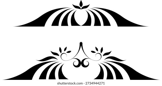 Conjunto blanco y negro de delimitadores para texto, divisores