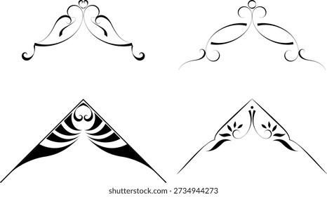 Conjunto blanco y negro de delimitadores para texto, divisores
