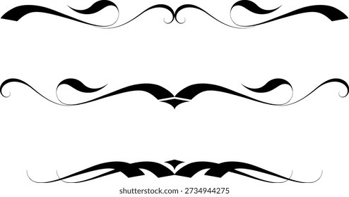 Conjunto blanco y negro de delimitadores para texto, divisores