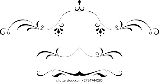 Conjunto blanco y negro de delimitadores para texto, divisores