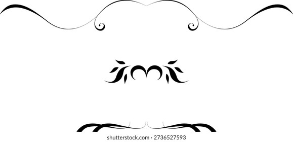 Conjunto blanco y negro de delimitadores para texto, divisores