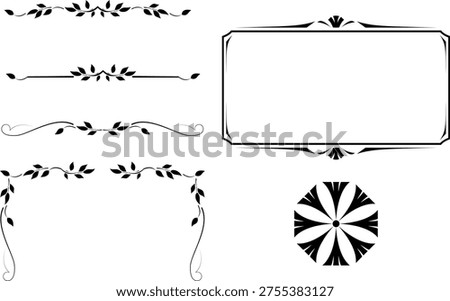 black and white set of delimiters for text, dividers Stock photo © 