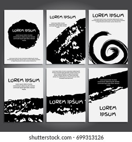 black and white set of hand drawn cards