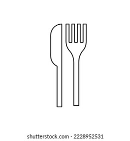 Black and white set of kitchen utensils. Cutlery pattern. Outline fork and knife.