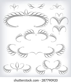 Black and white set: a lot of patterns and page decoration. EPS10 vector illustration.