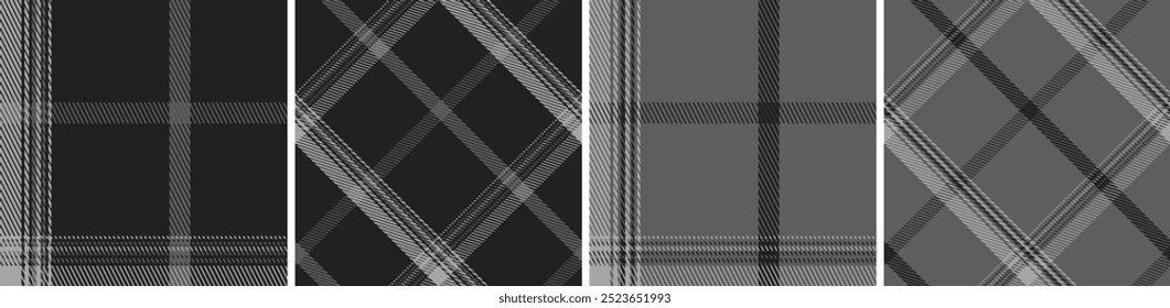 Preto com conjunto branco sem costura. Padrão de gaiola reta e oblíqua textura de moda moderna. Gráficos vetoriais de impressão em tecidos, camisas, têxteis, cortinas.
