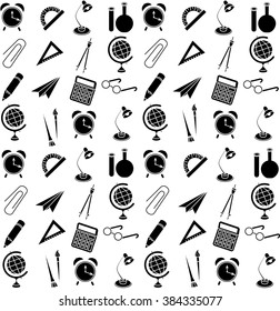 black and white set of school icons