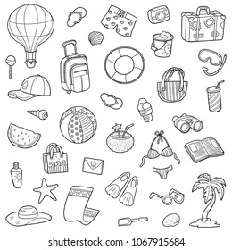 summer black and white clipart