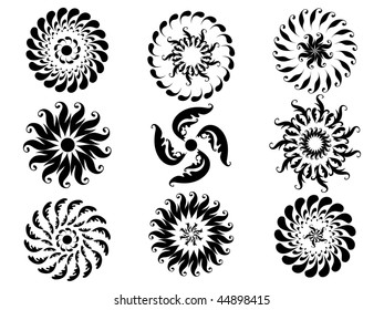 black and white set of tattoo print