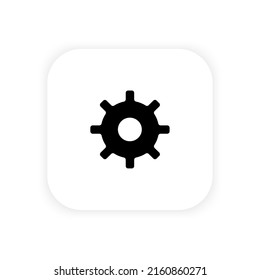 Icono de ajuste en blanco y negro con sombra