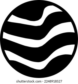 forma en blanco y negro. ilustración vectorial de un patrón de onda dentro de un círculo y se puede usar como logotipo. 