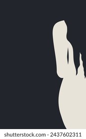 Black and white shapes are featured in an abstract background illustration.