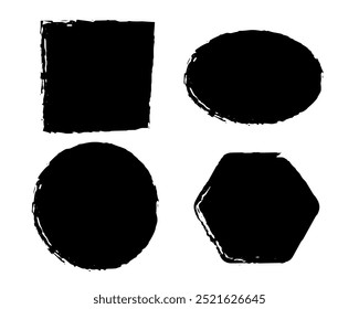 Formas en blanco y negro con efecto grunge Vector