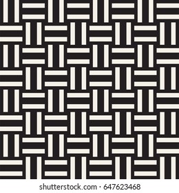 Black and white shapes seamless pattern background. Stylish symmetric lattice.  Abstract geometric tiling mosaic
