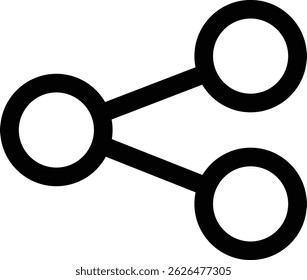 Black and white share line shape icon design.