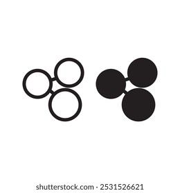 Icono de Vector compartido en blanco y negro