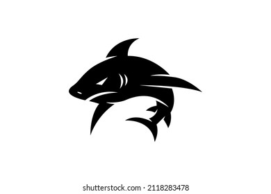 black and white shark illustration vector drawing