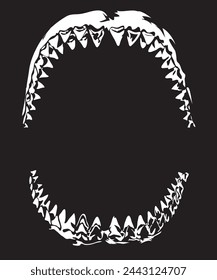 black and white shark jaw