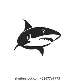 Black and white shark vector logo for your brand elegant and impactful.