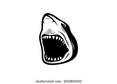 black and white shark vector vintage