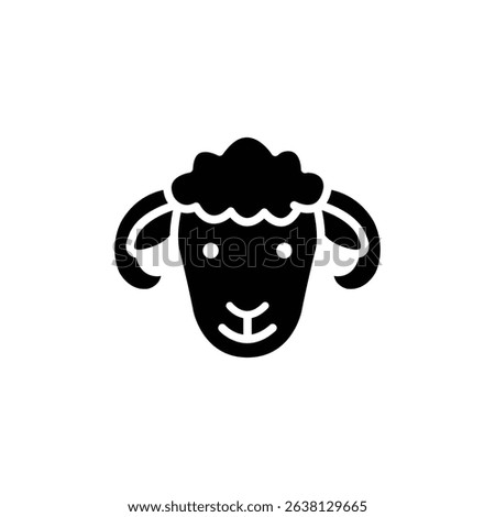 Black and white sheep icon, simple design.