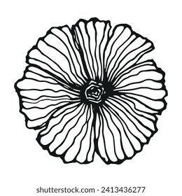 Black and white sheet. Vector illustration highlighted on a white background. For nature, eco and design. Hand-drawn plants, a frame for a postcard.